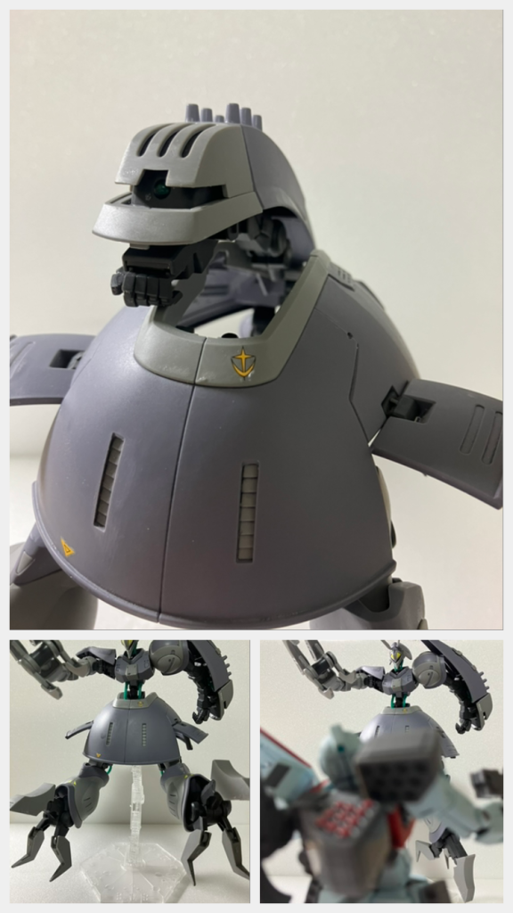 変形させるとき、本当は胴体ごとスカートの中に収納するのですが、関節が緩くなるのが怖いので腕だけ外して装着しています。今回の投稿はコレで終わります。見てくれてありがとう!ー (フェス楽しい)追記,バウンドドックなどのティターンズはジオンチーム判定のようなので、フェス外しました。追記,連邦チームに戻れたかもしれません。
