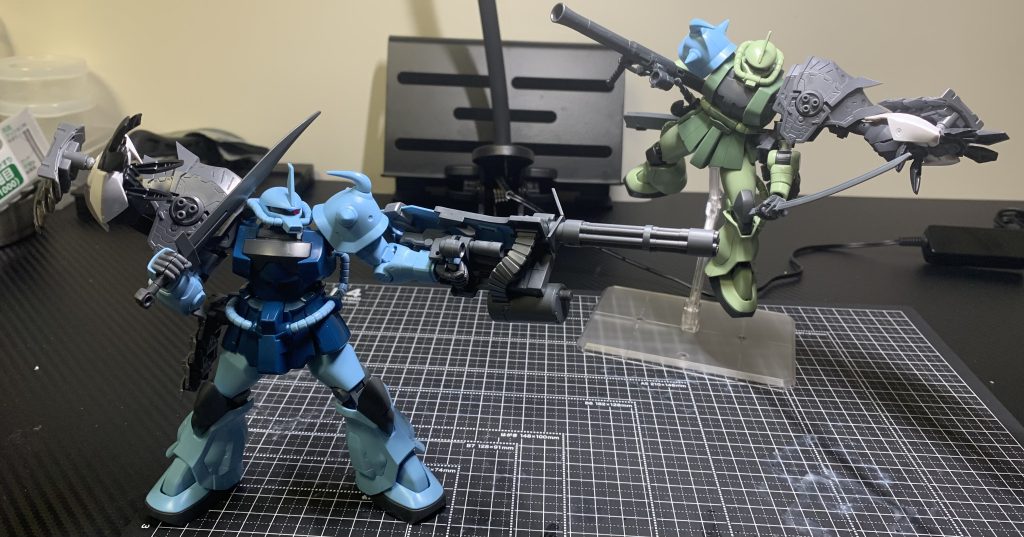 右舷強攻型グフカスタム／左舷強攻型ザク_試作型クロドアーム装備–4枚目/制作者：つるじろ