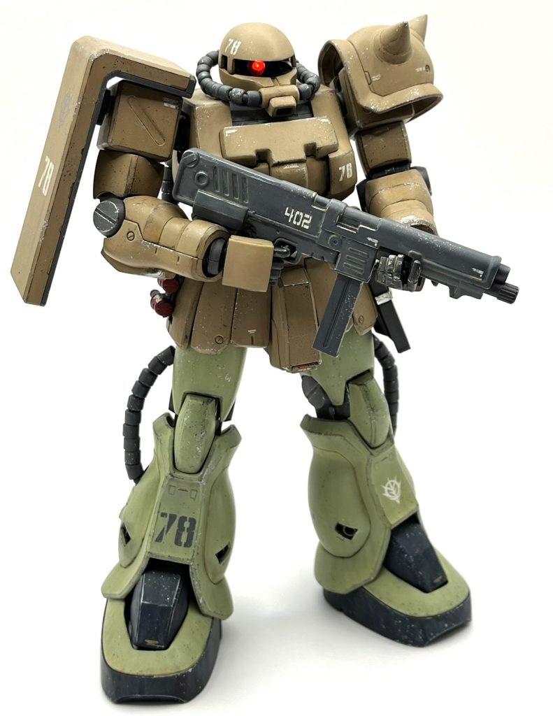 0079年に製造され、そこから4年間近く使われ続けていた想定として、ハゲチョロ表現はいつもより強めにしました。具体的にはシルバー色を多めにあしらってます。