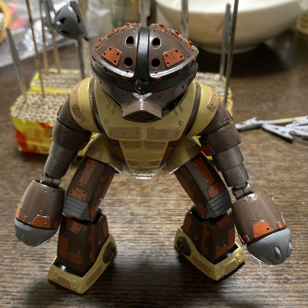 水性カラーを筆でベタ塗り。