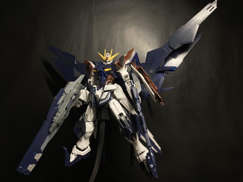 こちらが名前を10秒で考えたガンダムクラフティングストライクです!まずはビルドストライクガンダムフルパッケージをイメージしたバックパックで!というのも本機体、ビルドストライクシリーズからギミックを総合しつつ自分流にアレンジした機体なので