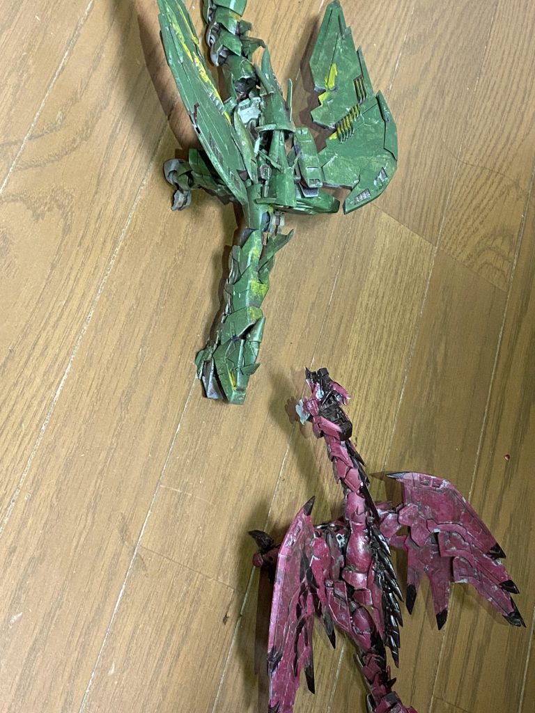 上からみたリオレイアとリオレウスです。