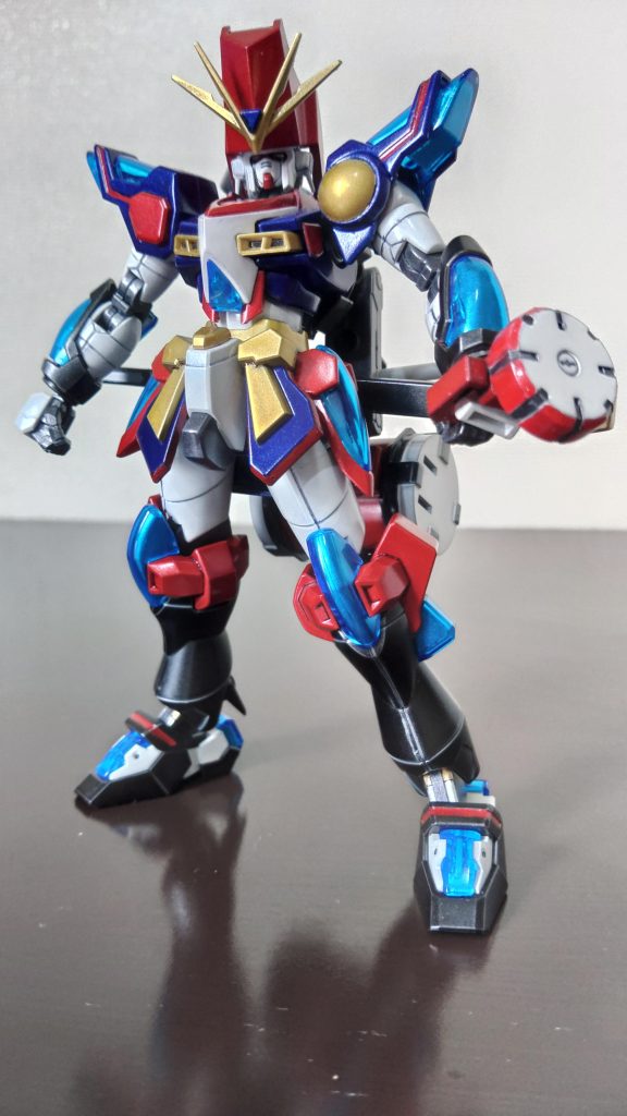 「GF14ー〇×▽NR　エイサーガンダム」「ネオジャパン」から独立を果たした「ネオ沖縄県」が「ネオリュウキュウ」として建国し、ガンダムファイトに参戦するため自国の技術と文化の粋を結集して作られた初のモビルファイターである！皆さんは「エイサー」という沖縄県に伝わる伝統舞踊を知っていますか？気になる人は「youtube」で検索してみるさ～。