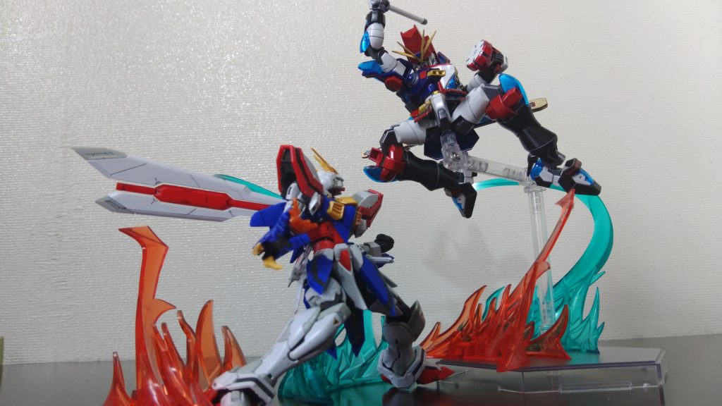 最後に色々と因縁のありそうなネオジャパンのガンダムとの対決！勝敗の行方は・・・、たぶん主人公補正の強いほうが勝つさ～。