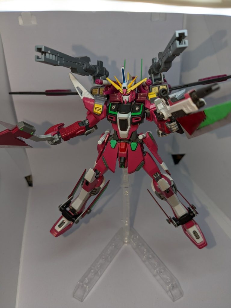 フルバーストモードです。本家ジャスティスより強くなっています。またブーストアックスはブーメランのように投げつけることもできます。ブースターでこちらに戻ってきます。