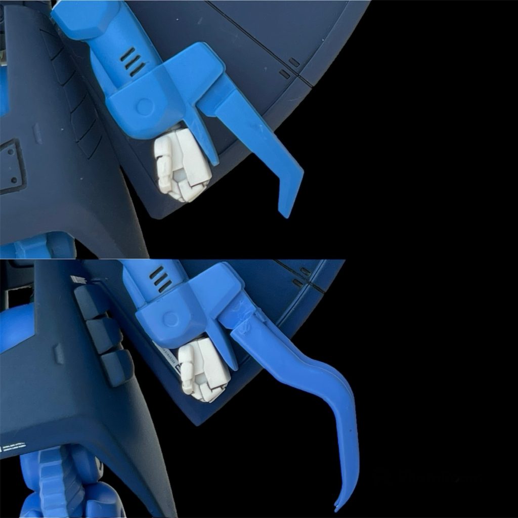 クローはまさかの歯間ブラシから流用しました（しかも使用済み、エコです）。ちなみにクローを可動（180度回転）させると基部の塗装が剥がれてしまうため、常にクローは展開させたままとなっています…