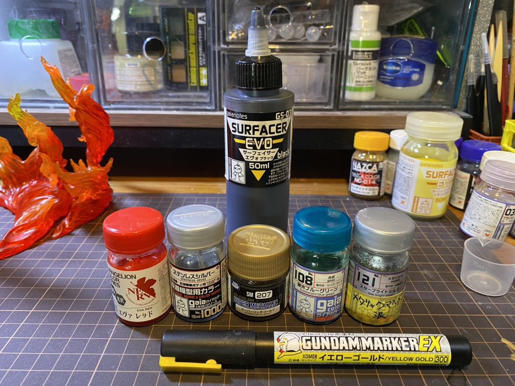 使用塗料備忘録。ガンマカは目に使いました。