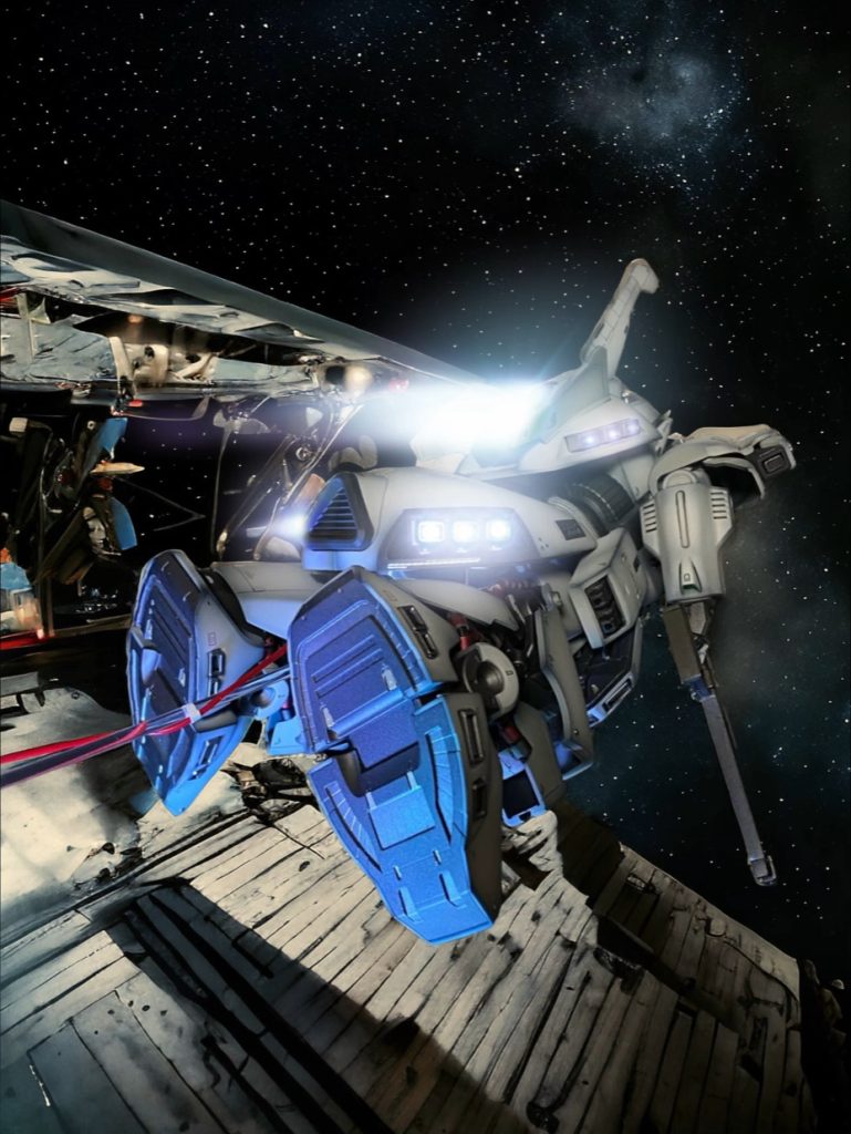 唯一変わった感じのアングルで撮れた一枚です💦サザビーの発艦シーンにインスピレーションをいただいて、ケーブル?エネルギーチューブ?を切り離して発艦する瞬間を切り取りました。ケーブルは超テキトーです。