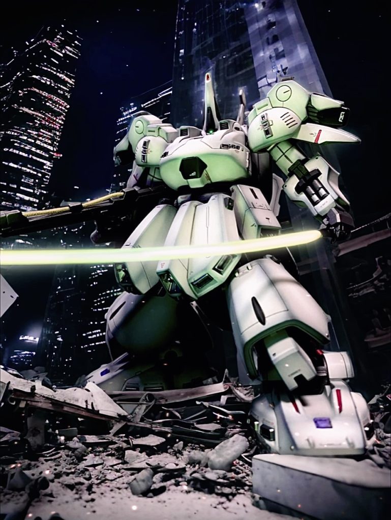 この湾曲したビームサーベルはあまり好きではないのですが、雰囲気は出るので使いました！