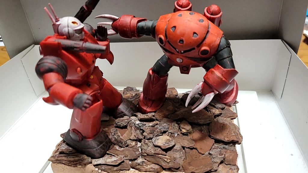 旧キットのズゴックとガンキャノンでジオラマ作成–5枚目/制作者：丸山，