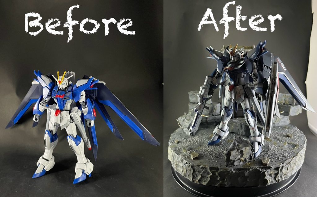 素組みとのビフォーアフター！重厚感が出たかなと思います😁