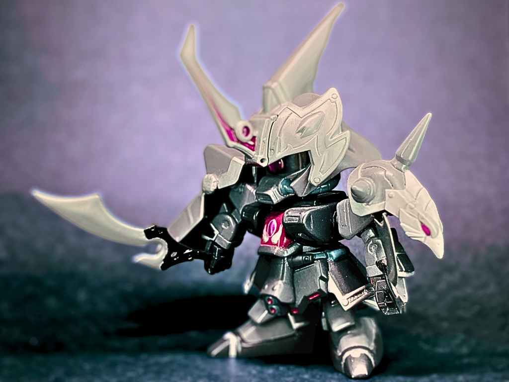 ○素材ブレイブバトルウォーリアーズ041 真 張コウ ザクIII○塗装・Mr.フィニッシングサーフェイサー 1500 ブラック・Mr.カラー 筆塗り・GSIクレオス Mr.スーパークリアー つや消し スプレー○撮影・カメラ:iPhone SE (2022)・小型撮影ボックス ミニ撮影ボックス LEDライトボックス 簡易スタジオ 折り畳み 簡単組立て 持ち運び便利 小物 スタジオ 撮影 キット 背景布6枚付き USB給電 (2つのライトバー)使用○写真修正:Canva