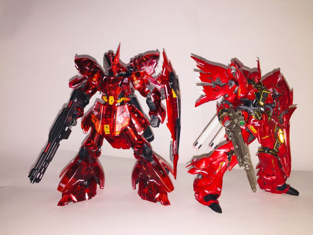 RGシナンジュ(メタリックグロスインジェクション)と。まぁ元々別系統のMSなのでカラーリング以外は共通点はない