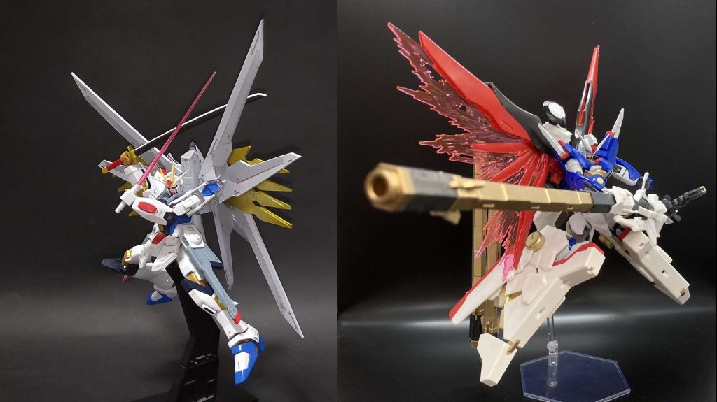 ねぇ見てコレ!!?トマトゼリー様(X名@tomatozerii)のゼウスシルエットがあまりにもカッコ良かったので、ご本人様にお願いして擬似的にコラボさせてもらっちゃいました!!コイツを表紙にすれば...ってのはさすがに卑怯だと思ったので(笑)、その後コラボしちゃったよ~という経過報告だけ書かせてもらいました。やべぇよ、SEEDFERRDOM熱すぎる!!!今回コラボに応じて下さったトマトゼリー様、ありがとうございました! 3/8 またまた追記なんと壊しました。ちょっと羽根を作り直そうとしたのですが修復不可能なキズを入れてしまいました...。で、ロボットモノで修復不可とくれば強化イベント!RGストフリとのミキシングによって新たに生まれ変わりました!↓↓↓https://gumpla.jp/hg/1837158