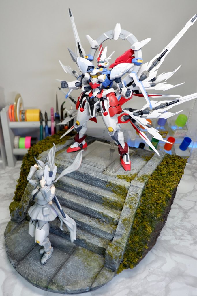 ▲こちらのフルメカニクスガンダムエアリアルの改造機と共に出したいと思います。本来はこの状態でひとつの作品とするつもりでした