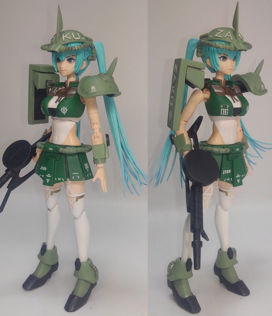 　ほぼ過去作からパーツを持ってきて組み替えただけになりますが、手首足首足パーツは新規で作成しました。ヘルメットも少しだけ改修。後はいつものコントになります。過去作のすーぱーストライクミンメイも参戦です。