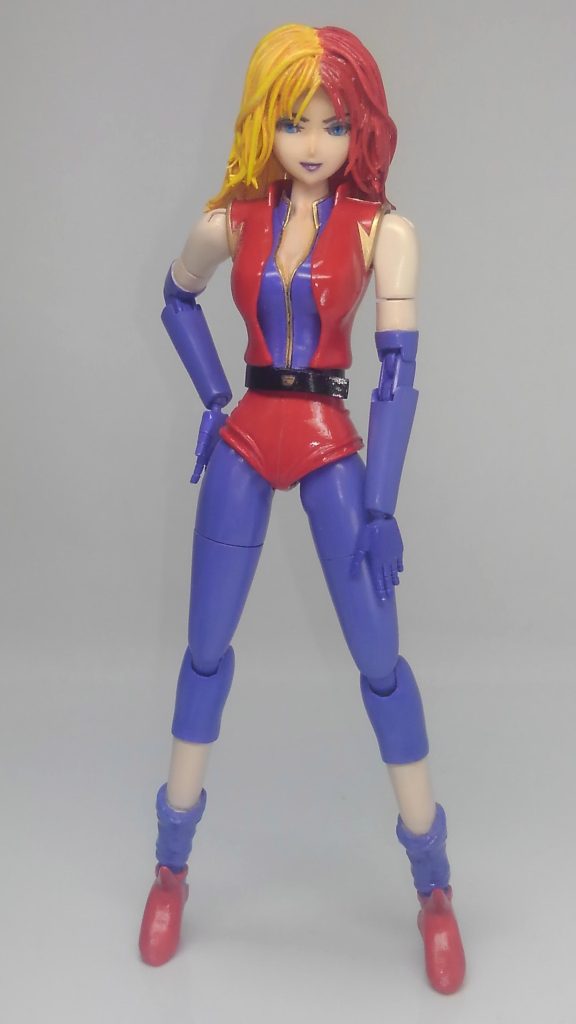 前回より、顔、髪の毛を修正。肩、前腕をプラバンで新造。手首に自作ボールジョイント。膝関節の見直し。膝下の延長等を行いました。以下はいつものコントです。過去作の続きとなります。https://gumpla.jp/hg/1404261