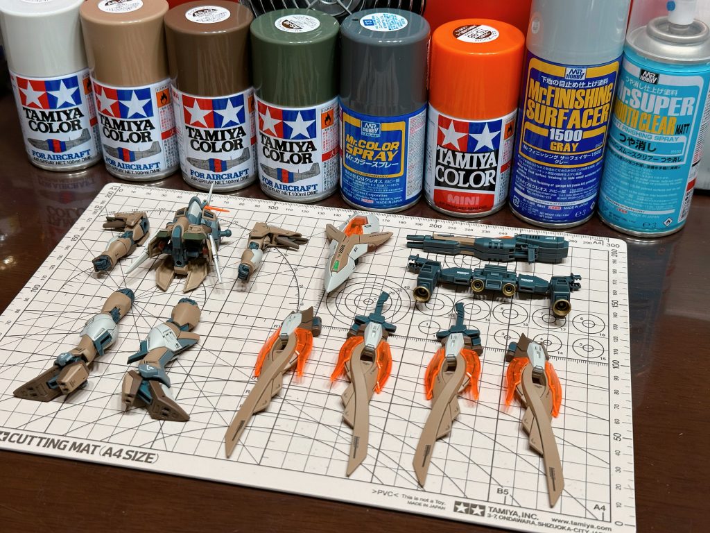 使用した塗料はこんな感じです関節部は成形色のまま使いました