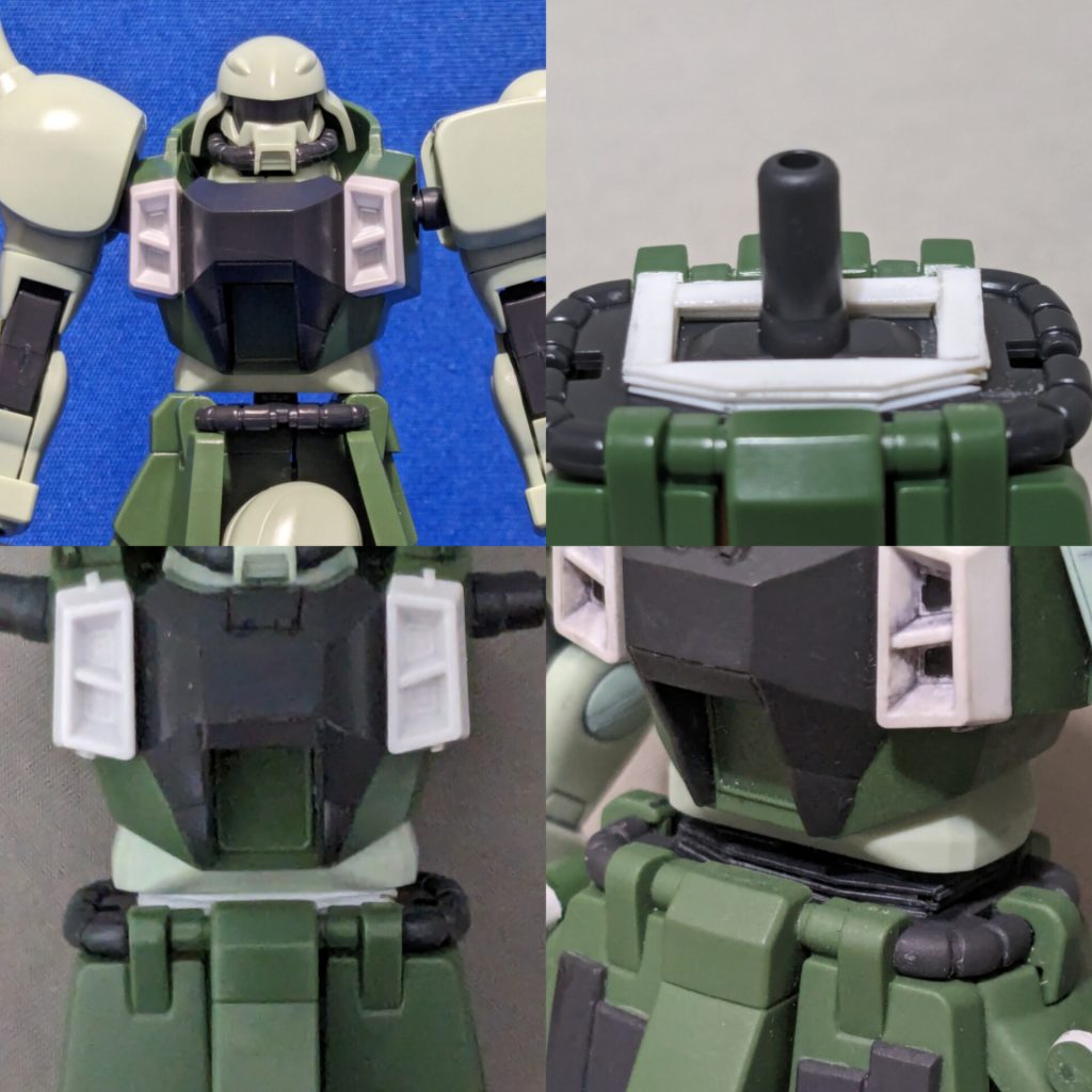 胸が腰につっかえてほとんど回転出来なかったのでスペーサーで浮かせて回転出来るようにしました。ついでにスペーサーをシイタケにしてみました。