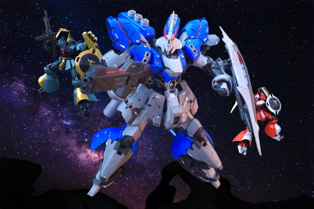 とっても頼もしい仲間達と。「サイコフレームの情報をリークしたがアムロがどのような新型を用意しても私は負けん。持久戦になってパワーダウンして懐に飛び込まれて殴り合いにならなければどうとでもなる。」