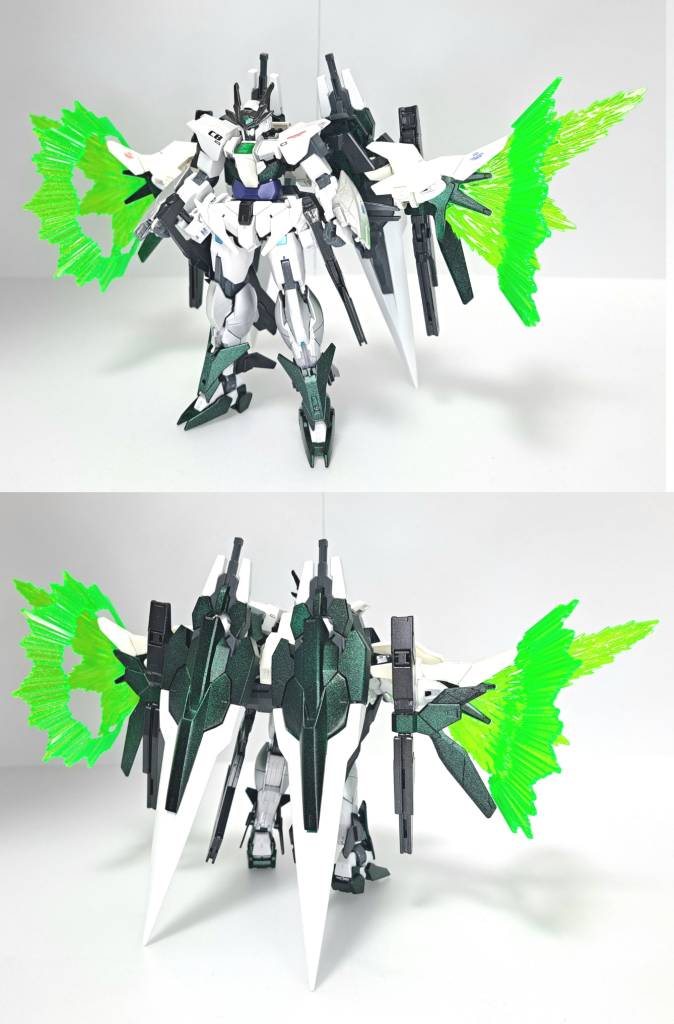 ラッシュポジションバックパックを下げた格闘形態。機体の重心を下げる事によって動作基点のスピードが向上し、パワーこそ低下するがしなやかで素早い機動が行えるようになる。格闘戦のみならず回避メインのバトルスタイルにも優れる。