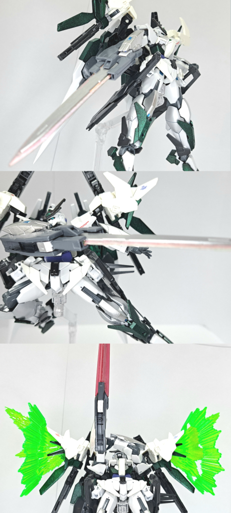 GNソード∞元となったGNソードⅢのGNライフルモードとGNソードモードを、GNソードモードに統一したことで銃口が4連装になった。連射、拡散の各種撃ち分けやビームサーベルも発生可能。