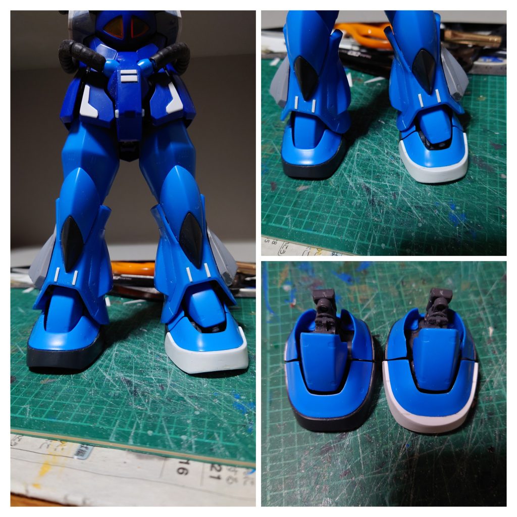 つま先が寸詰まりに見えたので不自然にならない程度に延長加工したけど完成したらほとんど分からん…いっそもっと尖らせれば良かったかも