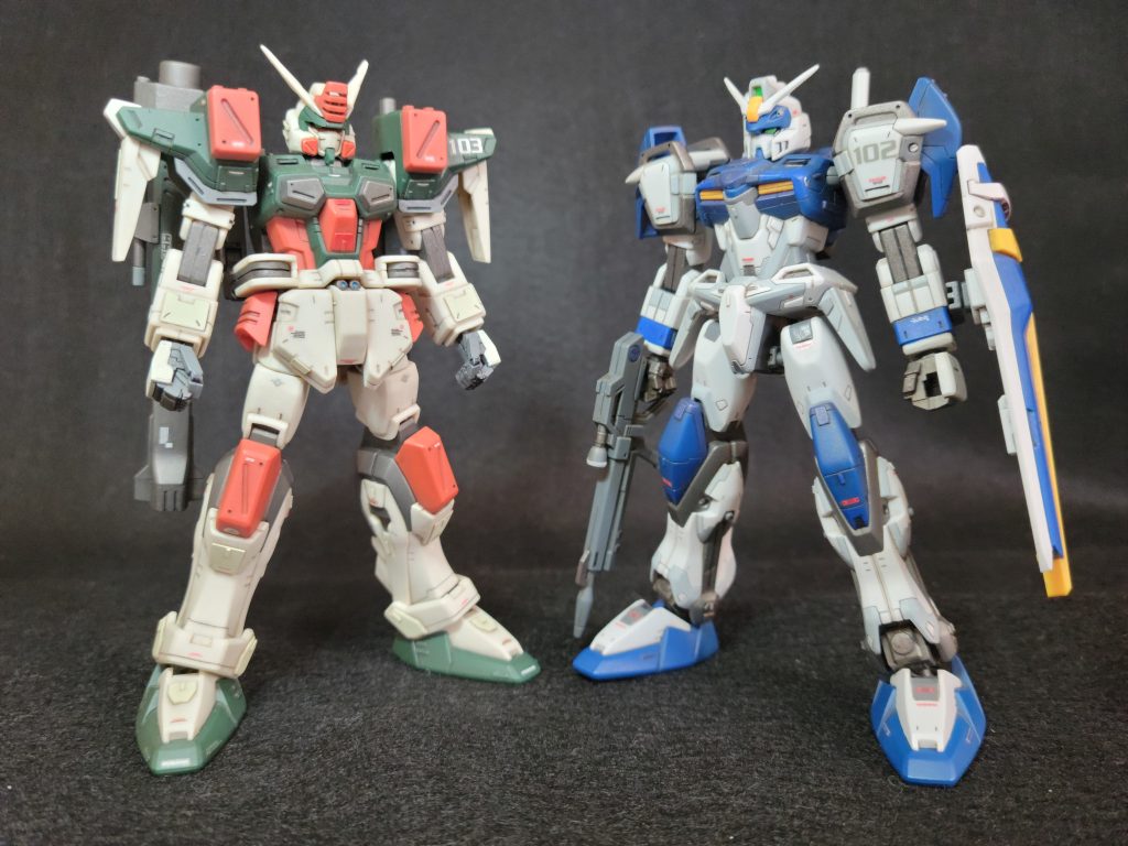 念願の2ショット! ようやくディアッカとイザークの揃い踏み。嬉しいです! 眺めてニヤニヤしています。実は…HGデュエルのデザインに、なかなかカッコ良さを見つけ出せなくて、製作の手進まず…。結果触り出してから完成まで一年近くかかりましたが、20656オリジナルのDUEL GUNDAMになりとても満足しています。さあ初期GATコンプまであと2機!!