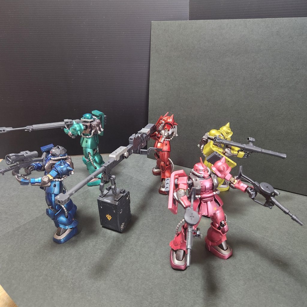 塗装が筆塗りとスプレー塗装で統一感が無いですが、遠離れてみると気になりませんね。