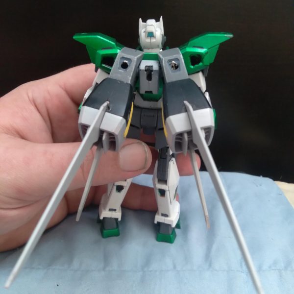 I am making my own custom mass produced mobile suit. The base kit is the HG G-Exes. I just added the aile pack boosters and plan to add the wings as well to make a type of flight system.（5枚目）