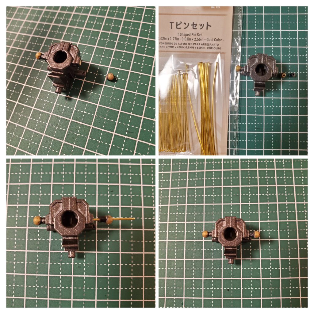 何度でもやり直せるはずだ!塗装が厚すぎてスカート部をはめこむとガチガチで動かすとおれました。しかし、ピンバイスと黒のランナー、真鍮線で復活!失敗によりまたひとつレベルアップしました!初でしたがうまくいったとおもいます。接続部の塗装は落とさないとだめですね…毎回勉強になります。