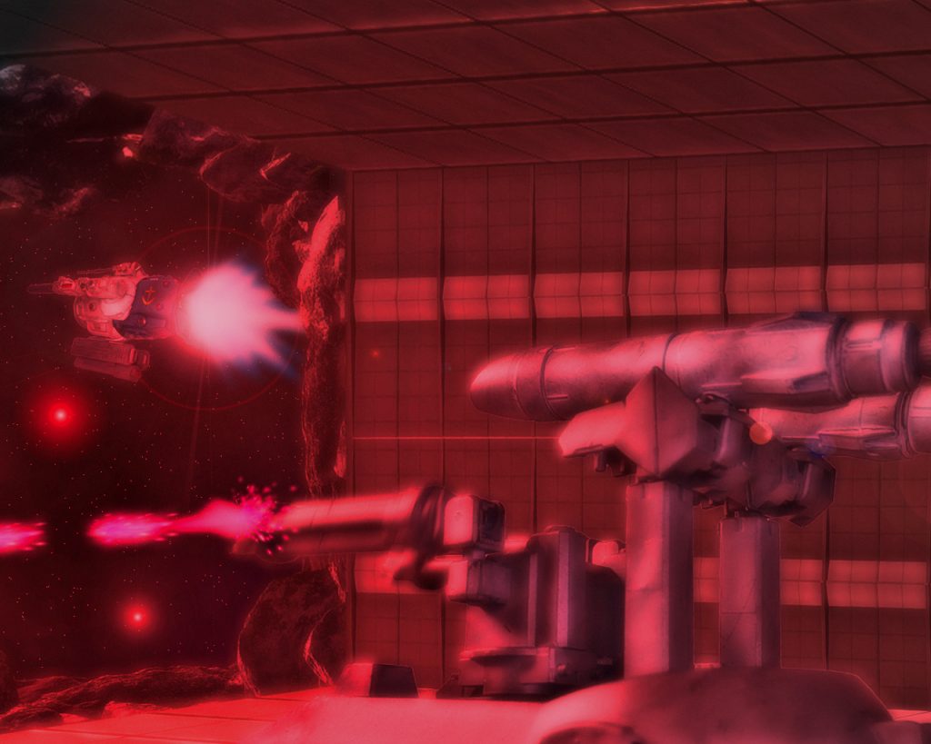 「敵機、第5エリア対空火器射程圏内に侵入!迎撃開始しますっ!」ビームガトリングガンのモーターが唸ると銃身が徐々に回転を始めた。そして一気に加速しだすと銃口から凄まじい勢いでメガ粒子砲が連続して放たれる。「敵は新型なんだな?」ルナツー基地司令官のワッケインは中央指令部でモニターを観ながらオペレーターの肩に手を乗せ尋ねる。「はい、D−SIから送られた映像です」オペレーターはモニターに戦闘の様子を映す。「宇宙では見た事ないな。ジオンのプロパガンダであった例のEMS−10とも違うようだが」「データ照合から恐らく先に地球で運用されている新型重MSかと思われます」「詳細は分からないのか?」「地球で数例の戦闘があった記録はありますが、まだ詳細な報告は上がっていません」「新型と言えど、あの程度の数でルナツーを落とすつもりではあるまいな」「いくらなんでもあり得ませんよ司令。新型のテストも兼ねて威力偵察の類いでしょう」副官が割って入る。「…だがタイミングが気になるな」「どういう事です?」「………」ワッケインは何か引っかかるものを感じていた。何者かがルナツーの艦隊が出撃しているとジオン軍にリークしたとして、何故今攻撃してきたのだろう。艦隊の位置はまだルナツーに近い所にある。引き返そうと思えばそう時間はかからないで戻って来れる筈だ。(恐らく敵はオデッサ作戦の内容を知っている。地球上空に我々がいるとよほど何か問題があるのか…?)