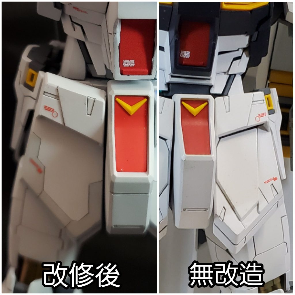 フロントアーマーはツラいちに整形し、ディテールを変更。