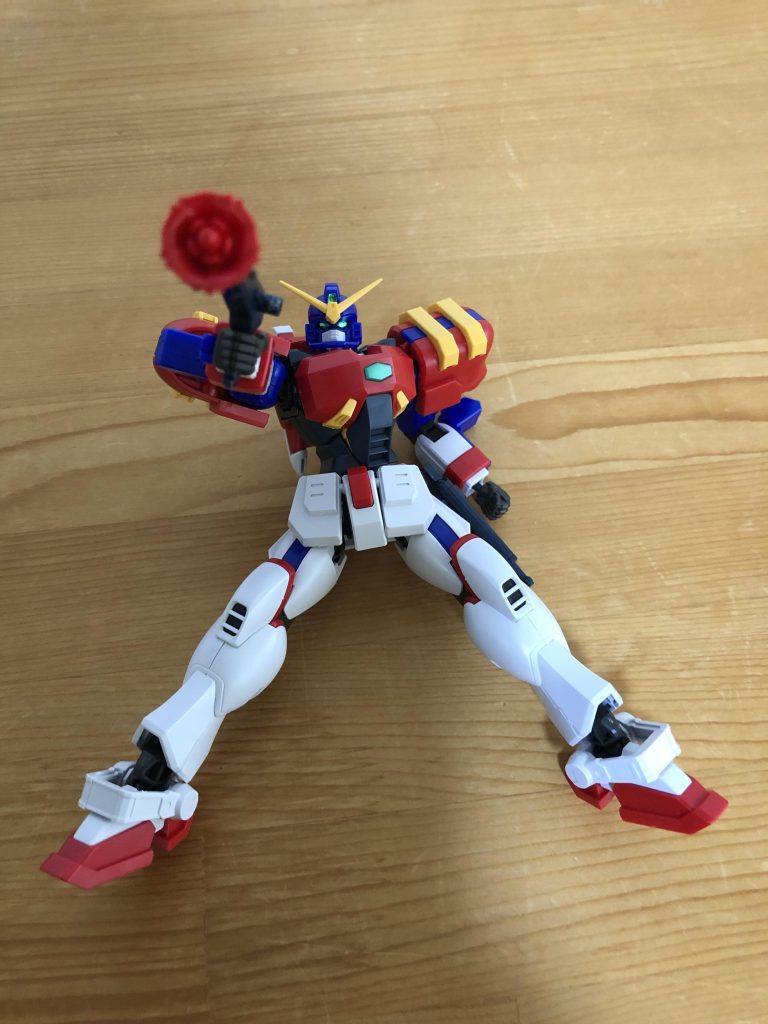 グランドガンダム戦決着の再現。マックスターの名シーンといえばやはりここですね。キットでもローゼスビットが上手いこと付くようにできてます。