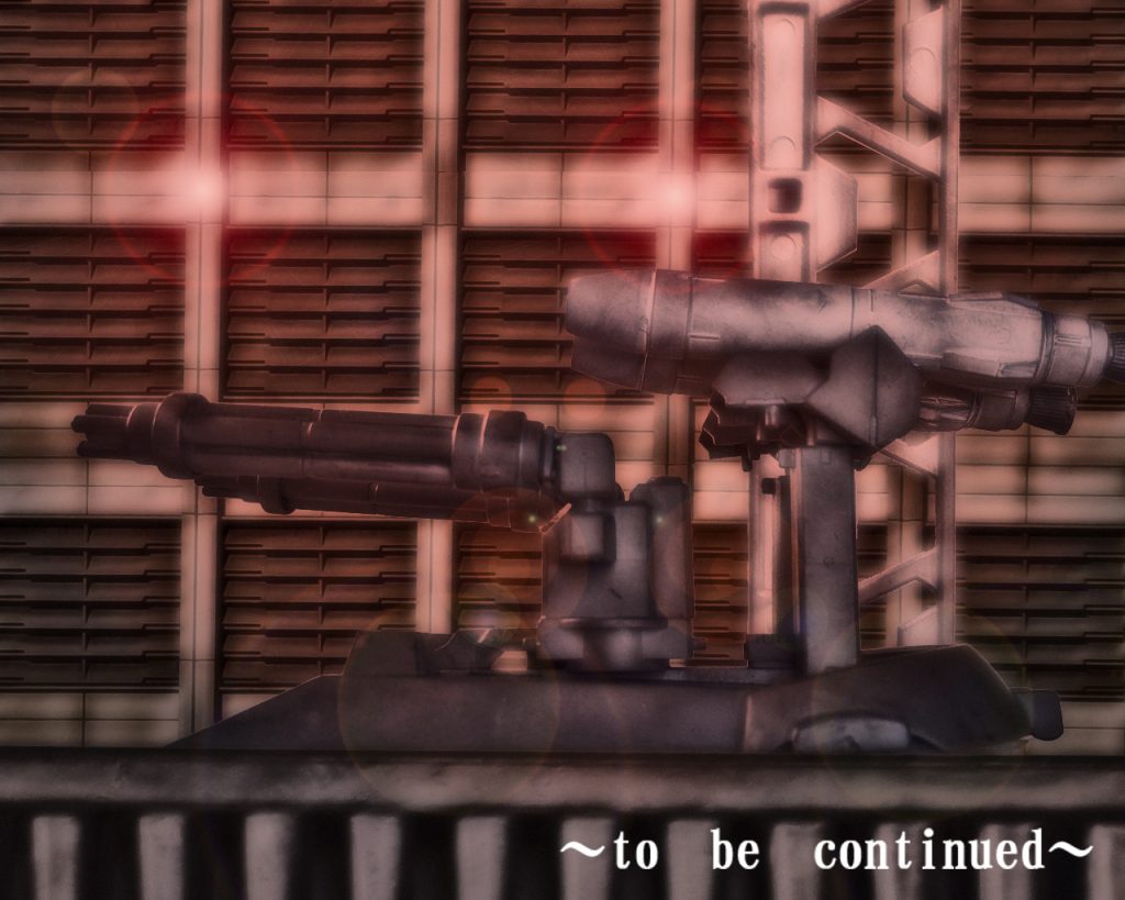 「第一種戦闘配置用意っ！AAA(Anti Air Artillery)スタンバっているな?!」「第12エリア対空火器リフトアップ中。システムオールグリーン、冷却装置正常作動、エネルギー充填率83%」「ジムだけじゃなくD−SIも発進急がせろっ！」「今やらせていますっ！」「くそっ、たった10機のMSで攻撃とはなんのつもりだ?!」ルナツー指令部はこの敵襲に妙な違和感を感じていた。いくらルナツーが今手薄だとしても、巨大な前線基地を艦艇もなしにMSだけで攻撃してくるのは、どういう事なのだろうか…〜to be continued〜