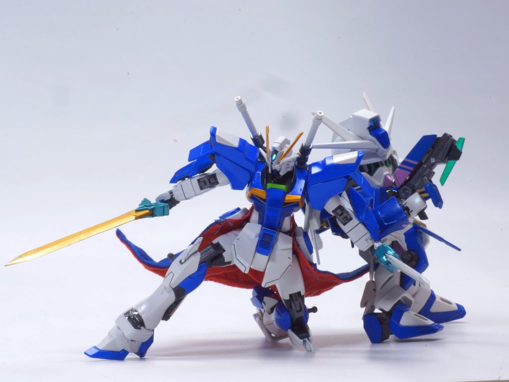 ○歴代のスレイプニルシリーズとあわせて撮影してみました。それぞれ別個体として制作しているので、こういうことも可能です。最新の愛機がかつての愛機たちと共闘するシチュエーション、熱いですねっ!