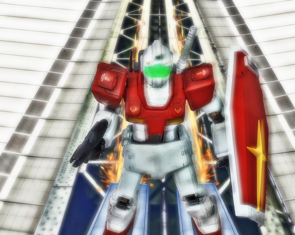 「ジム、出ますっ…！」訓練生パイロット達は慣れないカタパルトのGに耐え出撃していく。1機出てはまた1機出ると順次ジムはカタパルトに固定されていく。「対空火器で時間を稼いでいる内に陣形を整えて迎撃しろ！待機中のD−SIも全部動かせっ！」MSゲートの管制室から防空担当の士官が声を荒らげながら言う。「俺達だけでやれんのか⁉」「知るかよ!誰がMS隊の指揮を取るのかも分からねぇし！」ルナツーに今残っているのはMSパイロット訓練生のみで正規パイロットは皆地球上空へ向け出撃している。ルナツーではMSを生産する体制はある程度整っており機体の数はあるが、稼働試験を終えていない機体ばかりで、いきなりの実戦投入と無謀極まりない試みであった。