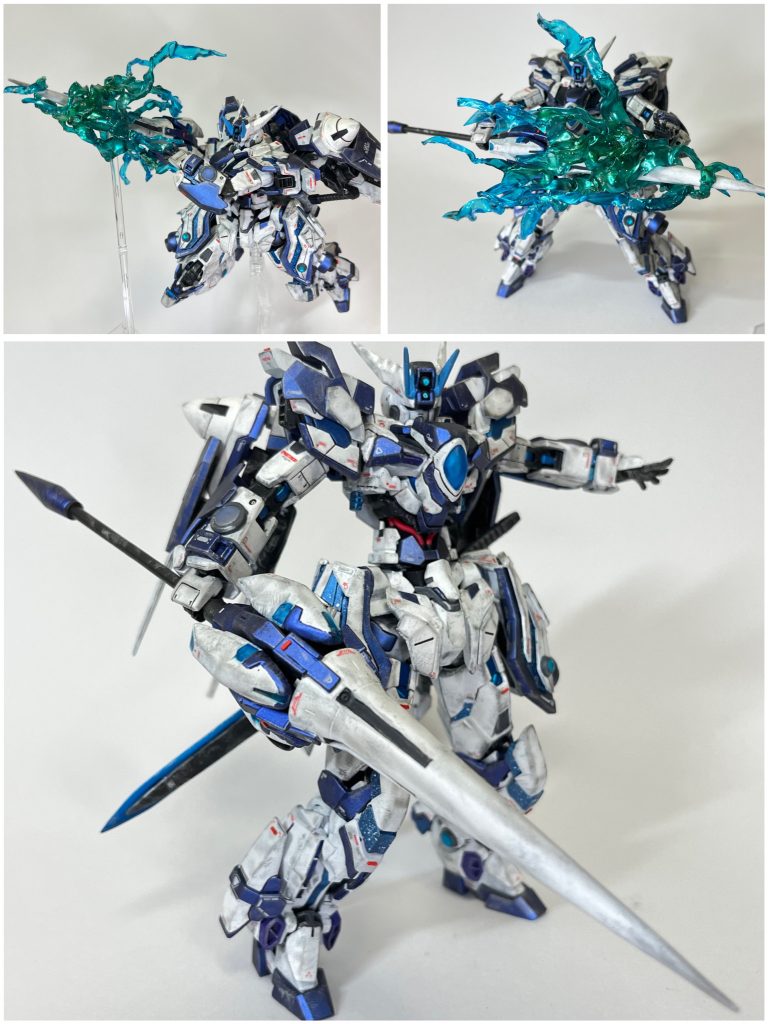 ・GNロンゴミニアド円卓の騎士アーサー王の持つ聖槍の名を冠した巨大なランス。ラスグア製のオリジナルのGNドライヴを一基丸ごと内蔵している。リーチに優れ、近接攻撃と射撃を両立出来る他、GNガラティーンと同じく最大出力時にはGN粒子で構成された炎の渦を纏わせ、放つもしくは斬ることで上記のデバフを与える。GNガラティーンと比べ出力が高いため、より広範囲に影響を与えることができる。