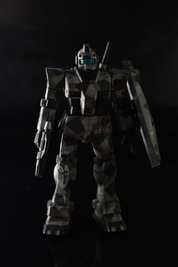 初スプリッター迷彩塗装！HG ジム　–2枚目/制作者：メタルス