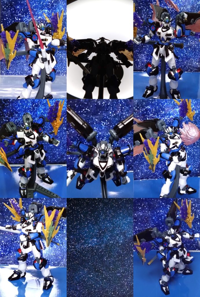 もう一つは……映画のネタバレになるような技です。その名は『シャドウインパクト』おそらく、最強の技になるかと思われます。 「一回の攻撃で無理なら……全部の攻撃を当てるまでだ!!」 ↑トラッシュが言いそうな台詞です。 どんな技かと言うと、それは…… 8体に分身。ブースト技『ブーストアタック』、『パワーチャージ』、『メガスラッシュ』、『ハイパーチャージ』、『ギガスラッシュ』、そして今回紹介しなかった『爆熱拳』と『ガトリングパンチ』といったトラッシュが今まで覚えた格闘技を繰り出し、最後に『ファイナルインパクト』で決めるという連続攻撃。まさに究極技になります。分身は全てが実体ですが、敵からの攻撃を食らえば残像と化し、その分技の威力が低下。また、一回の戦闘で一回しか放てないという最後の切り札とも言える技になります。 これは映画に登場したデスティニーみたいな分身ですが、どちらかというと自機を分身し今までの技を連続攻撃する『トライバーニングガンダム』の方が近いかもしれません。ゲームの続編が出たら、是非トラッシュに覚えさせて欲しい技だと自分は思います。