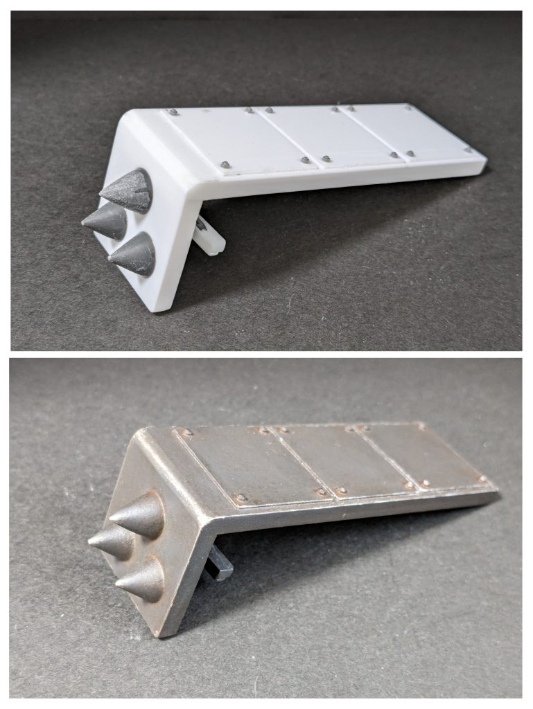 最後に、プラ板・プラ棒・ディテールアップパーツから完全スクラッチしたスパイクシールドをみてやってください。