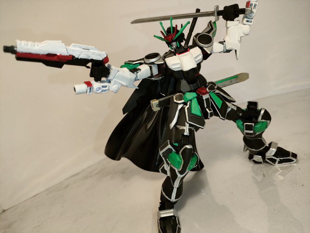 マグナムブジンソード。銃撃武装。ガンモードとライフルモードが切り替えられるマグナムシューターが装備される。両腕に内蔵型小銃があるので、刀による近接戦闘で油断させておいてから奇襲を仕掛けたりなど、トリッキーな銃撃戦が展開可能。