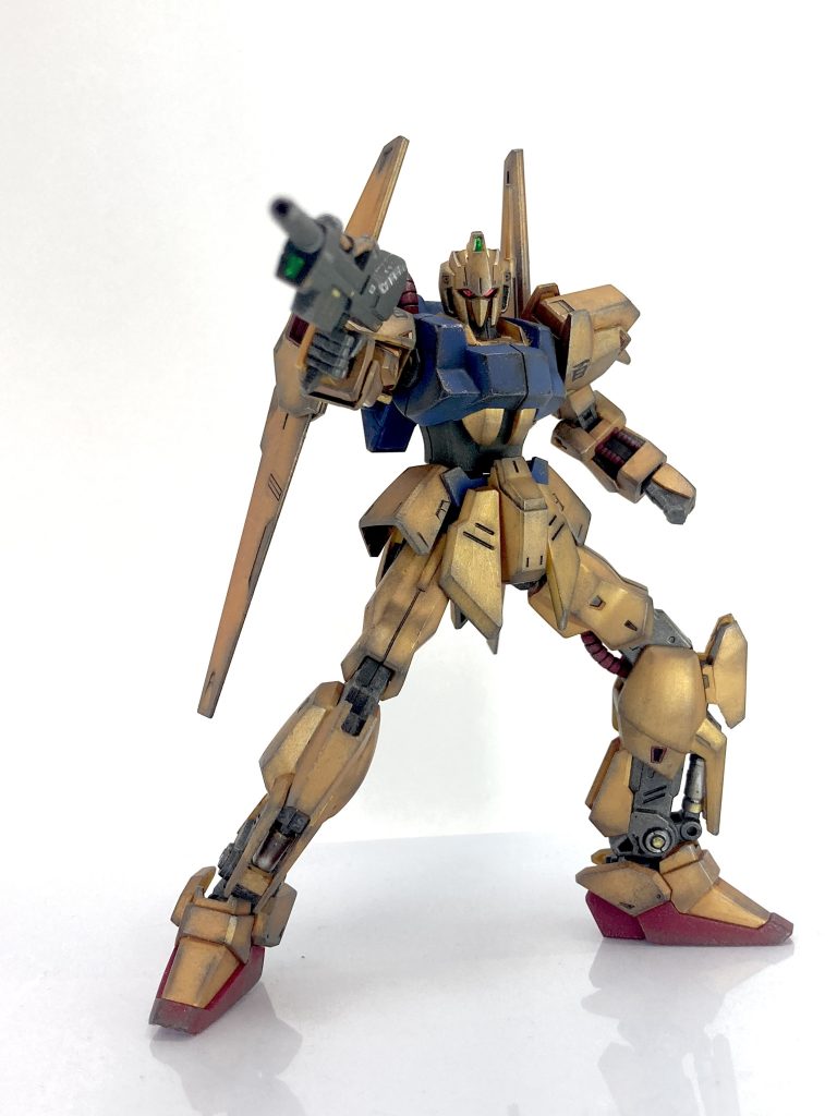 HGUC百式、お気楽汚しで完成！–6枚目/制作者：レン@筆塗り部分塗装
