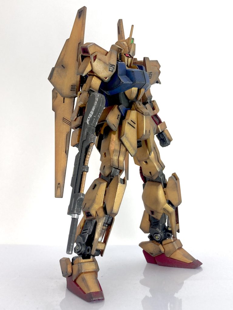 HGUC百式、お気楽汚しで完成！–9枚目/制作者：レン@筆塗り部分塗装