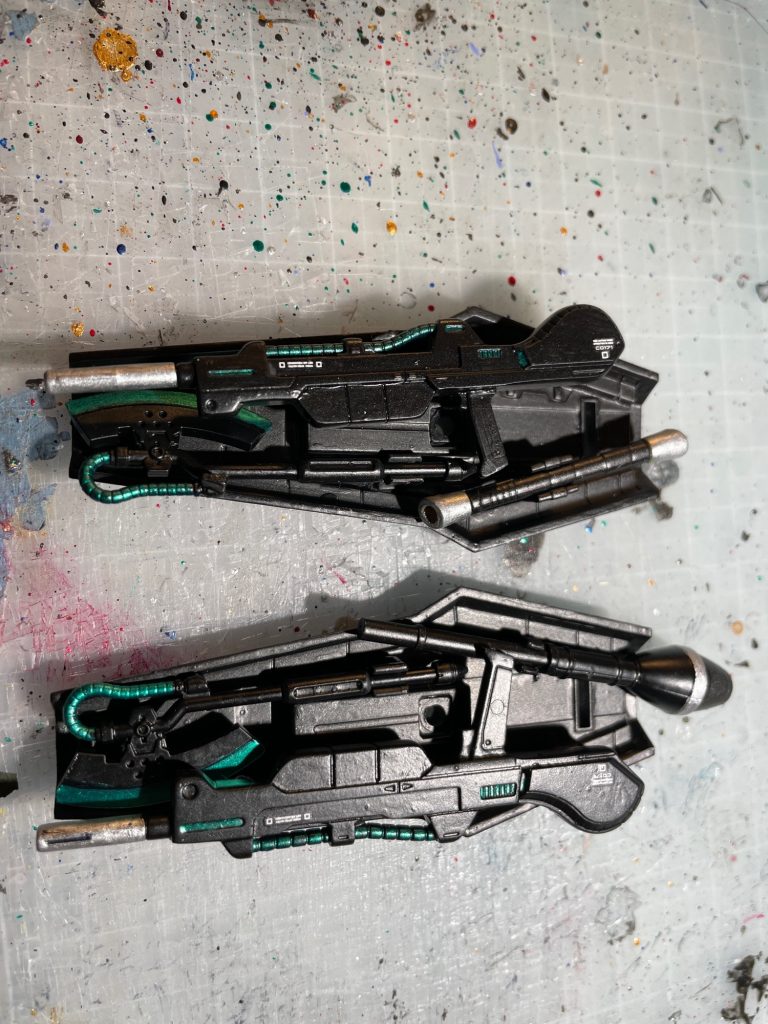 武装モリモリ‼️ボールジョイントとサブアームで肩から取付。(ノーマルディジェのシールドを付けるボールジョイントを改造してます。)