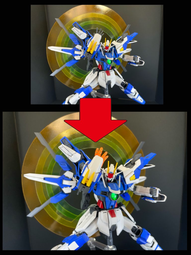 そして、腕部に装備されたGNアームナックルを展開することで必殺技を発動!!