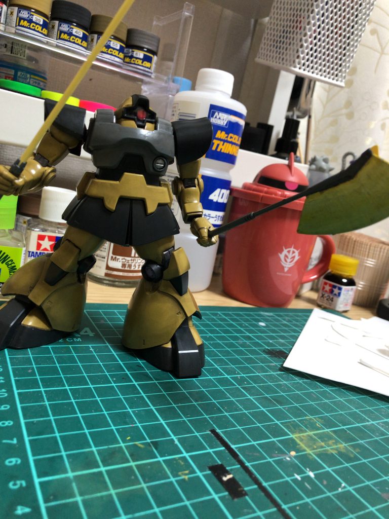 自分の設定では近距離攻撃を主に使用するドムです。このキットを作って初めてドムとリックドムの違いがわかりました。次もジオン軍のMSを作って行きますのでよろしくお願いします。