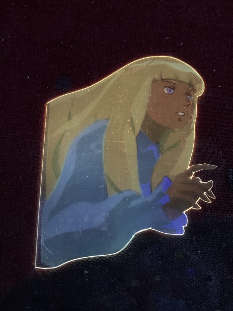 ここまではうまくいってたのよね〜。結局ボツなので塗ったものは捨てましたが、テンプレートを複数使うという新しい塗り方を覚えたので、良しとしてます。テンプレート自体は保管しているので、今後、他の作品でチャレンジするかも。