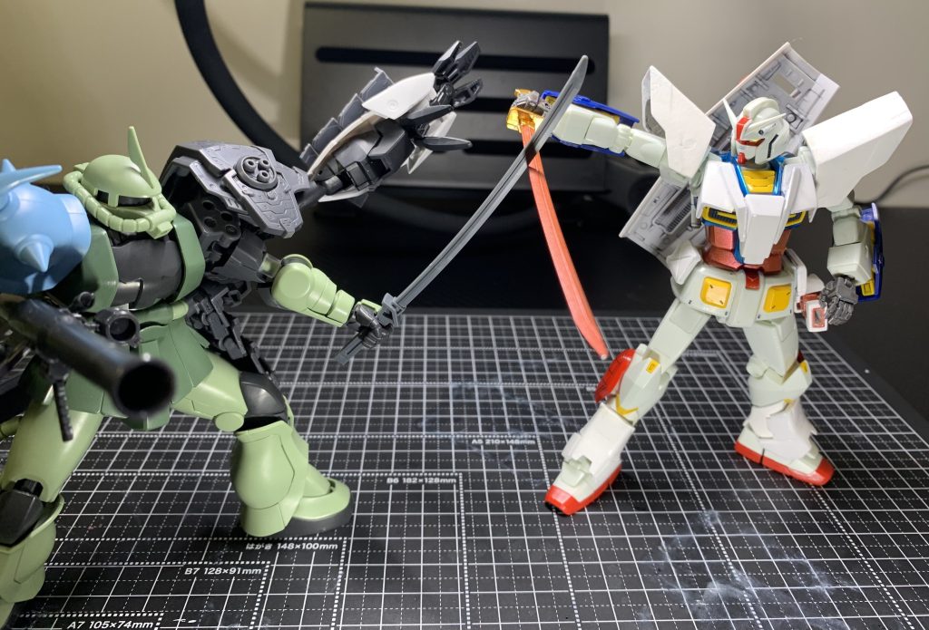 対：左舷強攻型ザク_試作型クロドアーム装備　ランスパック(中距離型)／キャノンパック(遠距離型)は、別reportで投稿予定してます。　　観覧して頂き、ありがとうございました🙇