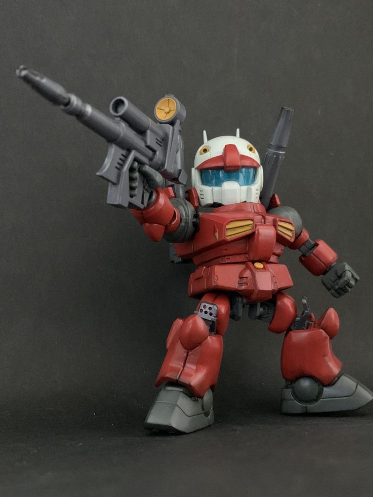 BB戦士ガンキャノン(Gジェネ版)をベースになんやかんやしています。頭部はSDCSジムヘッドを改造。